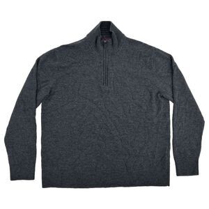 UNTUCKit Belguardo Sweater Men's L Gray 1/4 Zip 100%‎ Extra Fine Merino Wool